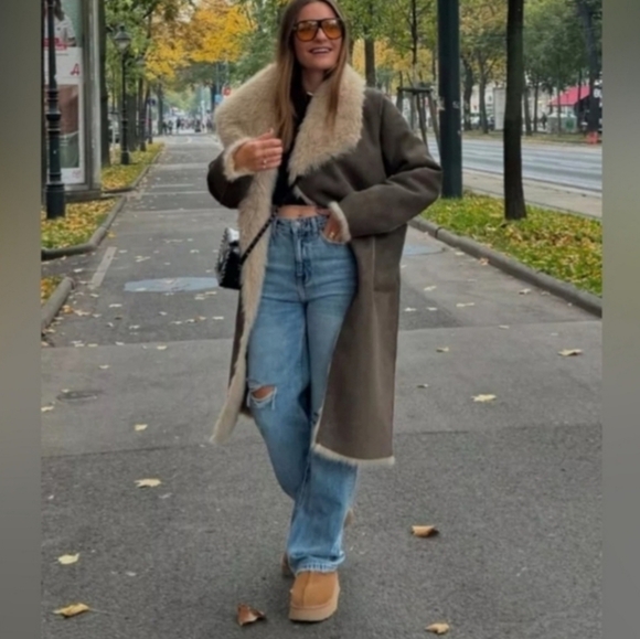 ZARA REVERSIBLE DOUBLE-FACED FAUX FUR COAT - Picture 10 of 14